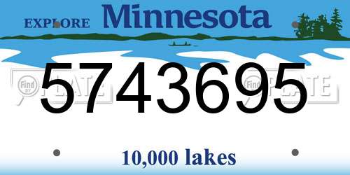 5743695 Minnesota License Plate