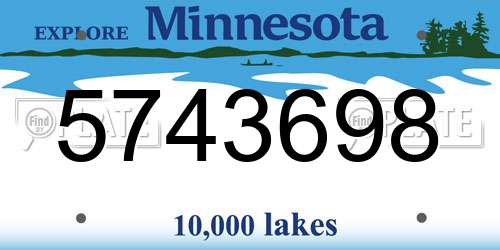 5743698 Minnesota License Plate