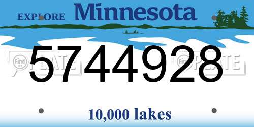 5744928 Minnesota License Plate