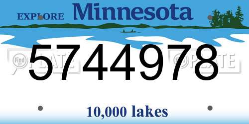 5744978 Minnesota License Plate