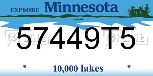 57449T5 Minnesota License Plate
