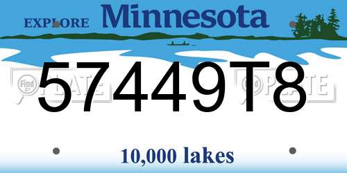 57449T8 Minnesota License Plate