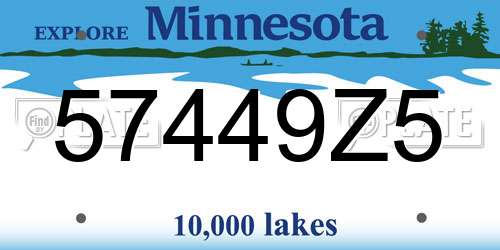 57449Z5 Minnesota License Plate