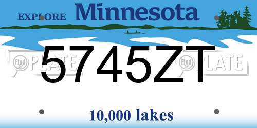 5745ZT Minnesota License Plate