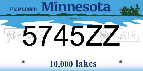 5745ZZ Minnesota License Plate