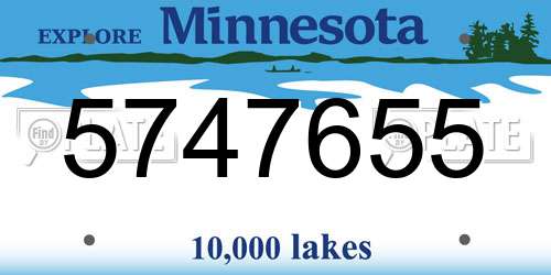 5747655 Minnesota License Plate