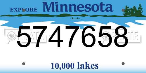 5747658 Minnesota License Plate