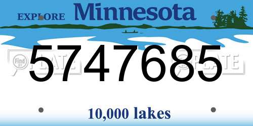 5747685 Minnesota License Plate