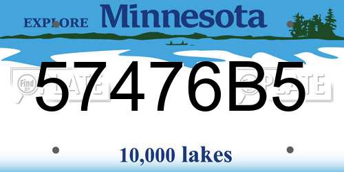 57476B5 Minnesota License Plate