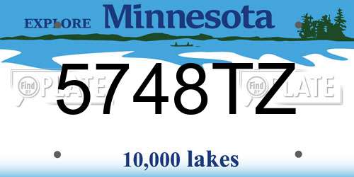 5748TZ Minnesota License Plate