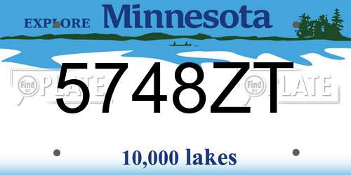 5748ZT Minnesota License Plate