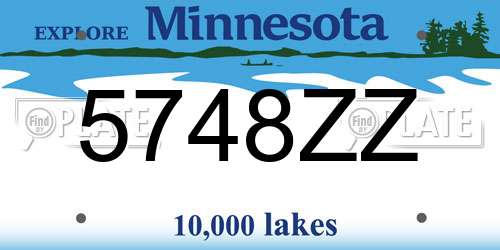 5748ZZ Minnesota License Plate