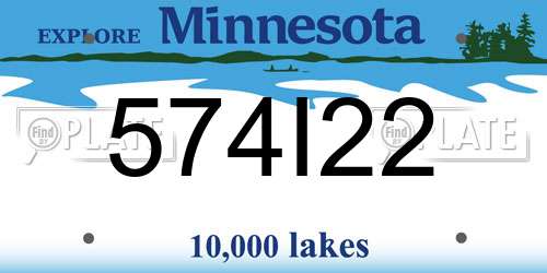 574I22 Minnesota License Plate