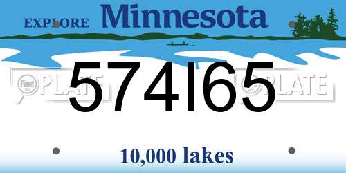 574I65 Minnesota License Plate