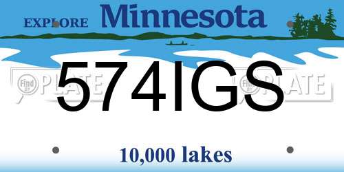 574IGS Minnesota License Plate