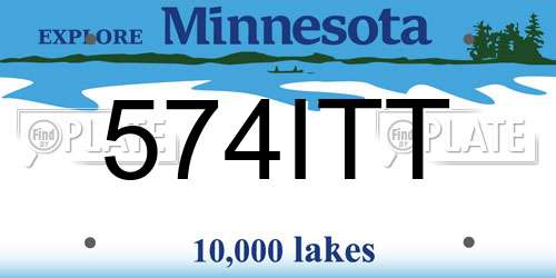 574ITT Minnesota License Plate