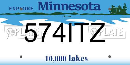 574ITZ Minnesota License Plate