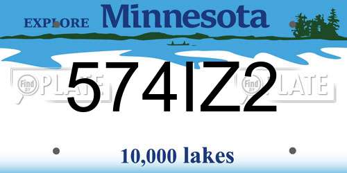 574IZ2 Minnesota License Plate