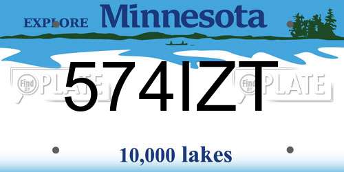 574IZT Minnesota License Plate