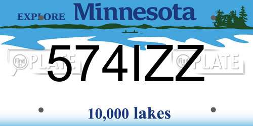 574IZZ Minnesota License Plate