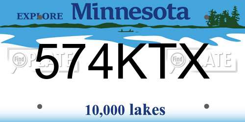 574KTX Minnesota License Plate