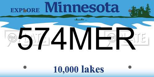 574MER Minnesota License Plate
