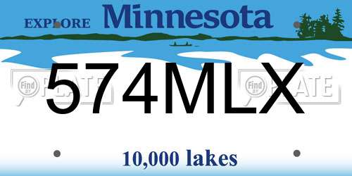 574MLX Minnesota License Plate