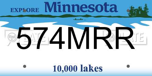 574MRR Minnesota License Plate