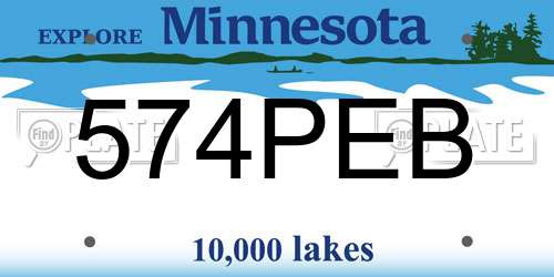 574PEB Minnesota License Plate