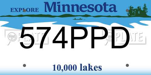 574PPD Minnesota License Plate