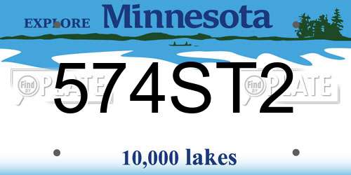574ST2 Minnesota License Plate