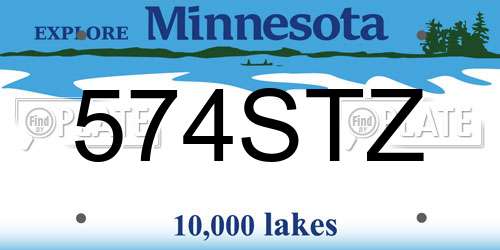 574STZ Minnesota License Plate