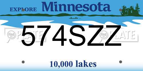 574SZZ Minnesota License Plate