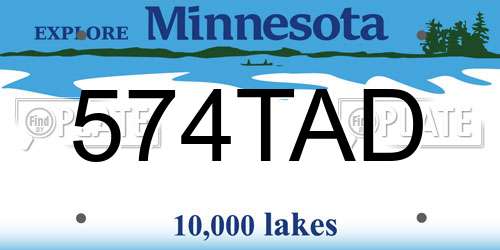 574TAD Minnesota License Plate