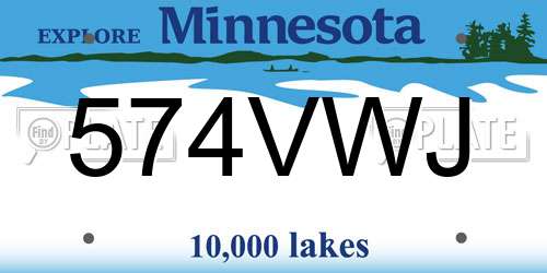 574VWJ Minnesota License Plate