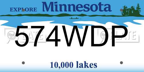 574WDP Minnesota License Plate