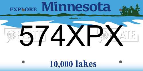 574XPX Minnesota License Plate