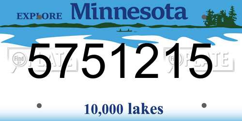 5751215 Minnesota License Plate