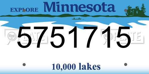 5751715 Minnesota License Plate