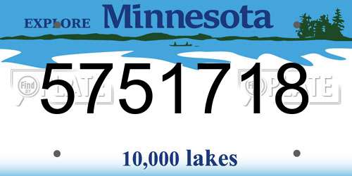 5751718 Minnesota License Plate