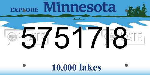 57517I8 Minnesota License Plate