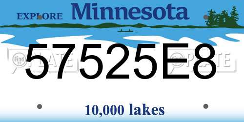 57525E8 Minnesota License Plate