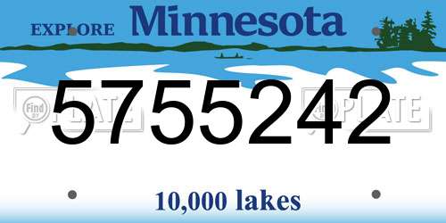 5755242 Minnesota License Plate