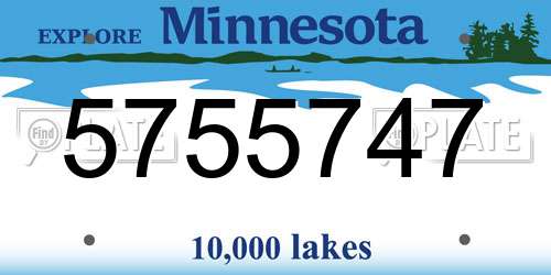 5755747 Minnesota License Plate