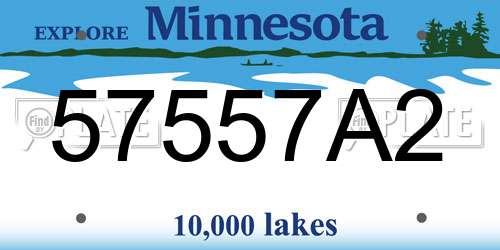 57557A2 Minnesota License Plate