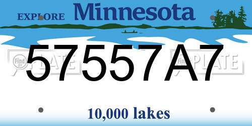 57557A7 Minnesota License Plate