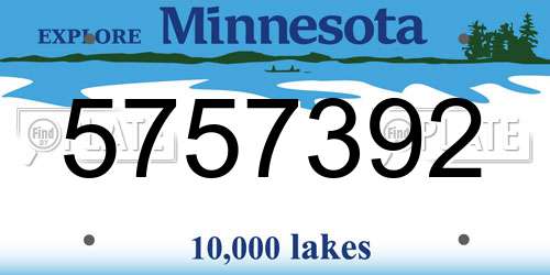 5757392 Minnesota License Plate