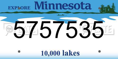 5757535 Minnesota License Plate