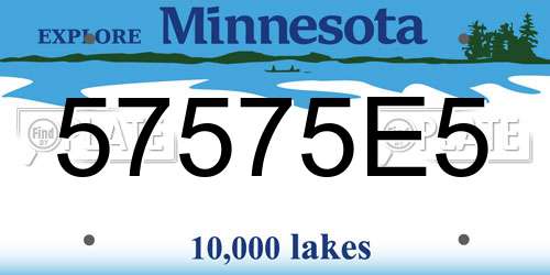 57575E5 Minnesota License Plate