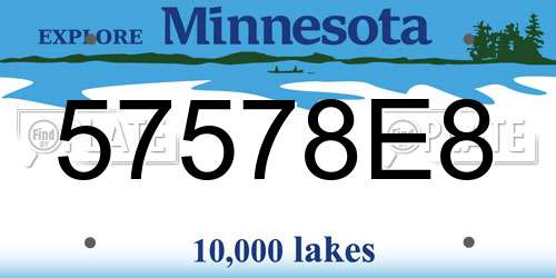 57578E8 Minnesota License Plate
